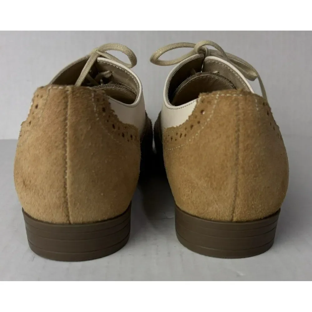 Girotti Custom Leather Oxford Wingtips Shoes Mens EU39‎ Suede Caramel NWOT $339